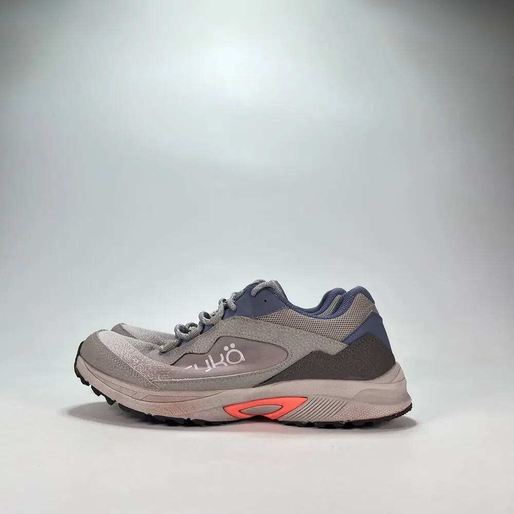 Ryka Sky Hike Grey Muted Blue Lace Up Outdoor Trail Hiking Shoes Women's Sz 8.5M